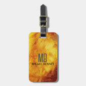 PRO金ゴールドブラシ付きメタリック荷物タグ ラゲッジタグ (正面縦)