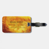 PRO金ゴールドブラシ付きメタリック荷物タグ ラゲッジタグ (裏面横)