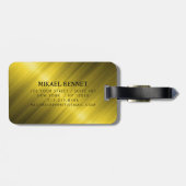 PRO金ゴールドブラシ付きメタリック荷物タグ ラゲッジタグ (裏面横)