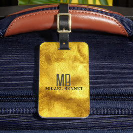 PRO金ゴールドブラシ付きメタリック荷物タグ ラゲッジタグ