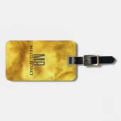 PRO金ゴールドブラシ付きメタリック荷物タグ ラゲッジタグ (正面横)