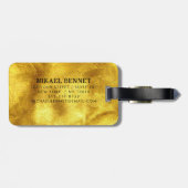 PRO金ゴールドブラシ付きメタリック荷物タグ ラゲッジタグ (裏面横)