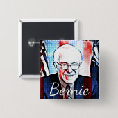 Pro Bernie Sandersサポートデジタルアートボタン 缶バッジ (正面&裏面)