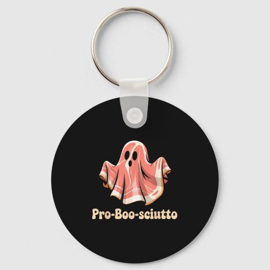Pro Boo Sciutto Funny Italian Halloween Ghost Pros キーホルダー (正面)