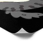 Pro-cat-stinator おもしろい Fat cat Pun Dark BG ポスター (角)