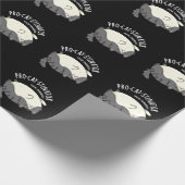 Pro-cat-stinator おもしろい Fat cat Pun Dark BG ラッピングペーパー (角)