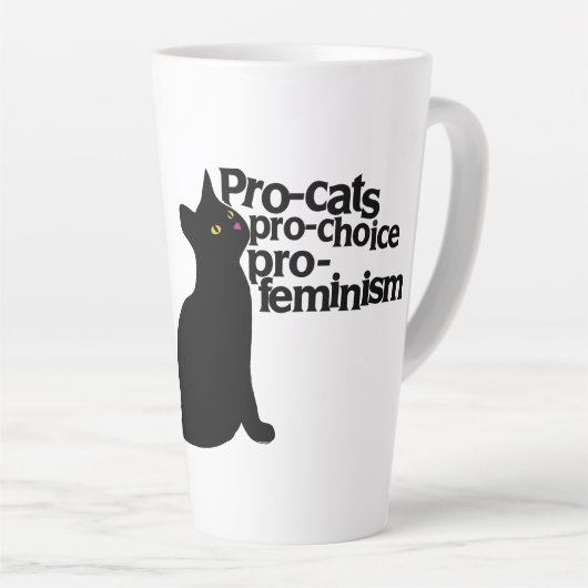 pro-cats pro-choice pro-feminism カフェラテマグ (右アングル)