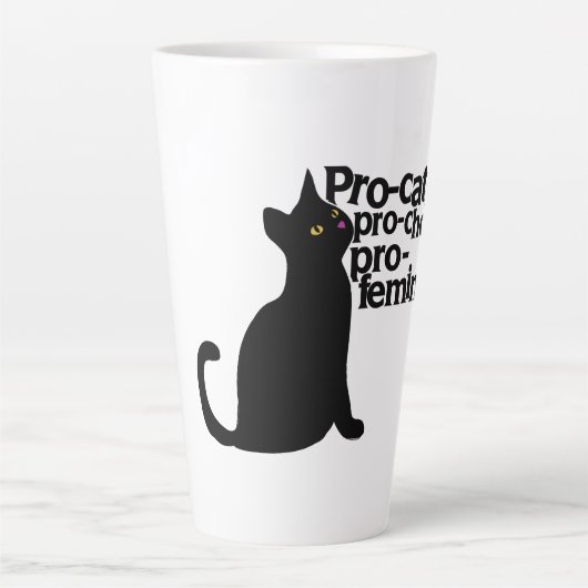 pro-cats pro-choice pro-feminism カフェラテマグ (正面)