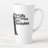 pro-cats pro-choice pro-feminism カフェラテマグ (右)