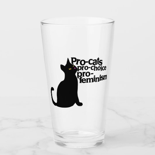 pro-cats pro-choice pro-feminism タンブラーグラス (正面)