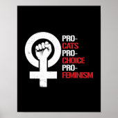 Pro-Cats Pro-Choice Pro-Feminism – ホワイト –  ポスター (正面)
