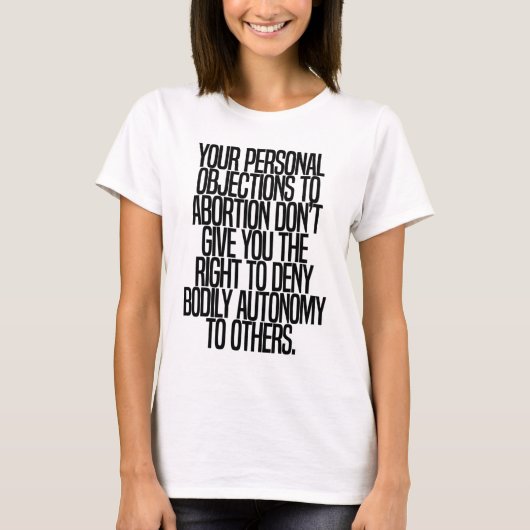 Pro Choiceの身体自治フェミニズムの権利のサルキャスト Tシャツ (正面)