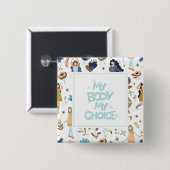 Pro-Choiceフローラ パターン（の模様が）ある 缶バッジ (正面&裏面)