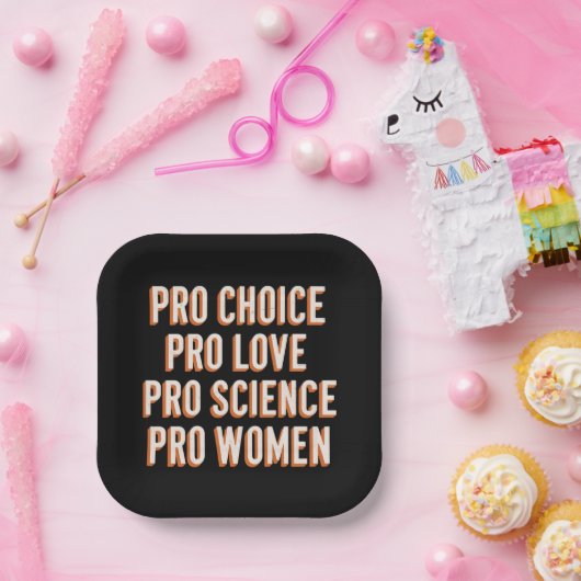Pro Choice女性の権利フェミニスト家父長制LGBT ペーパープレート (パーティー)