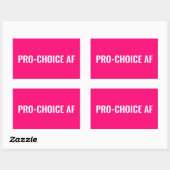Pro Choice AFホットピンク白い妊娠中絶権 長方形シール (シート)