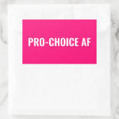 Pro Choice AFホットピンク白い妊娠中絶権 長方形シール (バッグ)