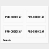 Pro Choice AFホワイトブラック妊娠中絶権 長方形シール (シート)