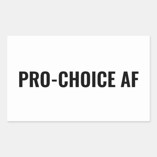 Pro Choice AFホワイトブラック妊娠中絶権 長方形シール (正面)