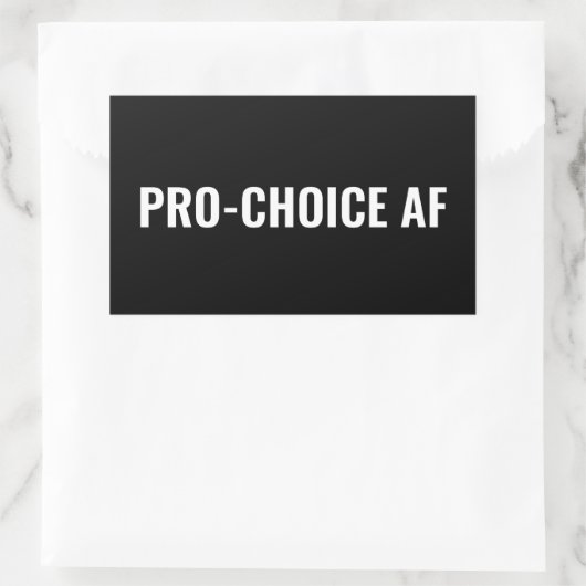 Pro Choice AF白黒中絶権 長方形シール (バッグ)