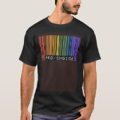 Pro Choice Pro Feminism Gay Pride Flag Barcode Equ Tシャツ (正面)