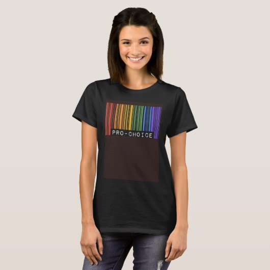 Pro Choice Pro Feminism Gay Pride Flag Barcode Equ Tシャツ (正面フル)