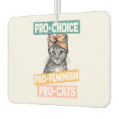 Pro-Choice、Pro-Feminism、Pro-Cat |猫好き カーエアーフレッシュナー (左)