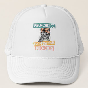 Pro-Choice、Pro-Feminism、Pro-Cat 猫好き キャップ