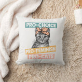 Pro-Choice、Pro-Feminism、Pro-Cat |猫好き クッション (ブランケット)