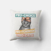Pro-Choice、Pro-Feminism、Pro-Cat |猫好き クッション (裏面)