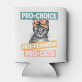 Pro-Choice、Pro-Feminism、Pro-Cat |猫好き 缶クーラー (裏面)