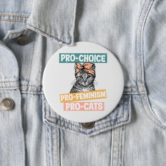 Pro-Choice、Pro-Feminism、Pro-Cat |猫好き 缶バッジ (インサイチュ)