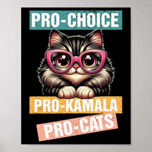 Pro Choice Pro Kamala Pro Cat Kamala 2024 For Pres ポスター (正面)