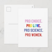 Pro-Choice Pro-Life Pro-Science Pro-Women シーズンポストカード (正面/裏面)
