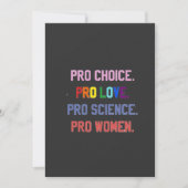 Pro-Choice Pro-Life Pro-Science Pro-Women 招待状 (正面)