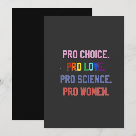 Pro-Choice Pro-Life Pro-Science Pro-Women 招待状 (正面/裏面)