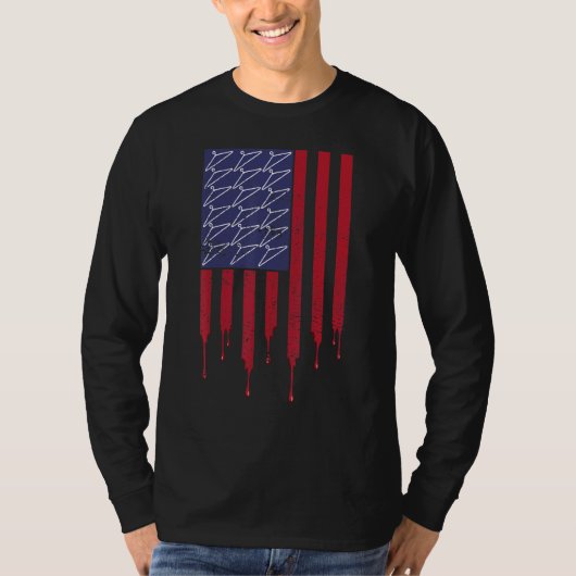 Pro Choice Usa Flag Coat Hanger  Blood  Reproducti Tシャツ (正面)