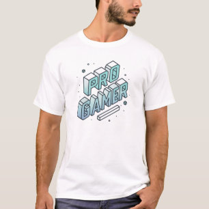 PRO GAMER – アイソメトリック3Dブロック文字ロゴ Tシャツ