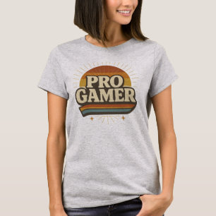 PRO GAMER —ヴィンテージサンセットバッジ Tシャツ