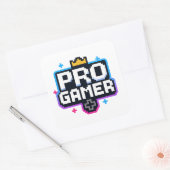 PRO GAMER — Pixel Art 8ビットバッジ スクエアシール (封筒)