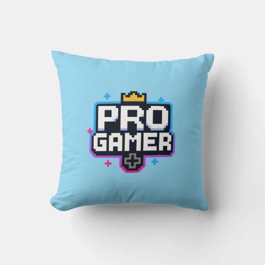PRO GAMER — Pixel Art 8-Bit Badge クッション (正面)