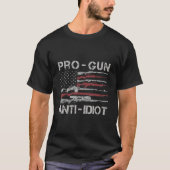 Pro Gun Anti Idio Usa Flag 2Nd Adt Tシャツ (正面)