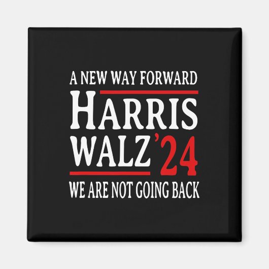 Pro Kamala Harris Harris W 2に戻らない マグネット (正面)