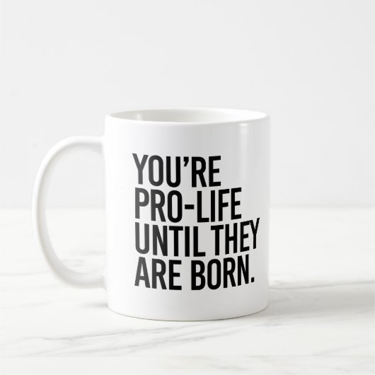 Pro-LIfeが終了するまで生まれ コーヒーマグカップ (左)