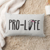 Pro-Lifeベビーフットプリント(弓) ランバークッション (ブランケット)