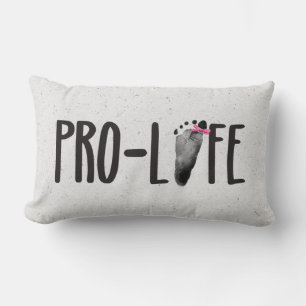 Pro-Lifeベビーフットプリント(弓) ランバークッション