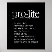 Pro-Life Definition Wall Art ポスター (正面)
