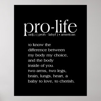 Pro-Life Definition Wall Art ポスター