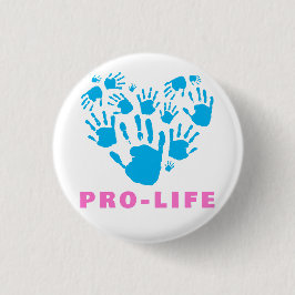 Pro-Life Handprint Heart– March for Life Awareness 缶バッジ