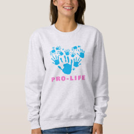 Pro-Life Handprint Heart – Value Life Awareness  スウェットシャツ