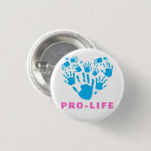 Pro-Life Handprint Heart – Value Life Awareness  缶バッジ (正面&裏面)